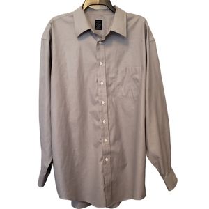Joseph & Feiss Gray Cotton Button Down Shirt Size 18 Tall